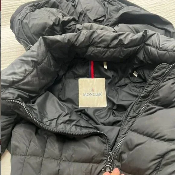 MONCLER WOMENS Flammette Long Down Jacket/Coat - BLACK - XS/00 - Picture 6 of 16